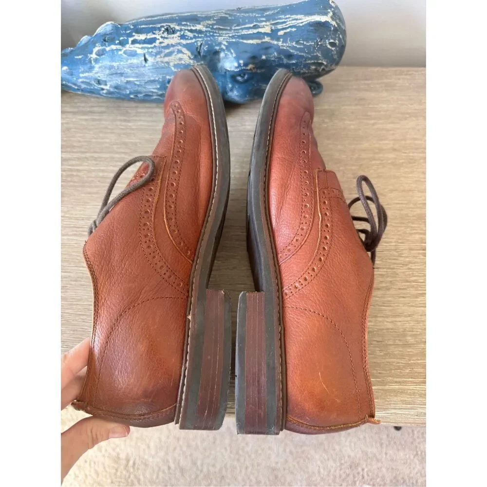 COLE‎ HAAN Grand.Os WATSON Brown Pebble Leather Wingtip Oxford Size 11.5